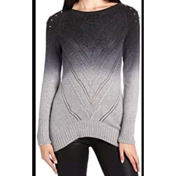 BUFFALO By DAVID BITTON Gray Ombre Studded Ringo Angora Sweater Womens S NWT $89 - Picture 6 of 6